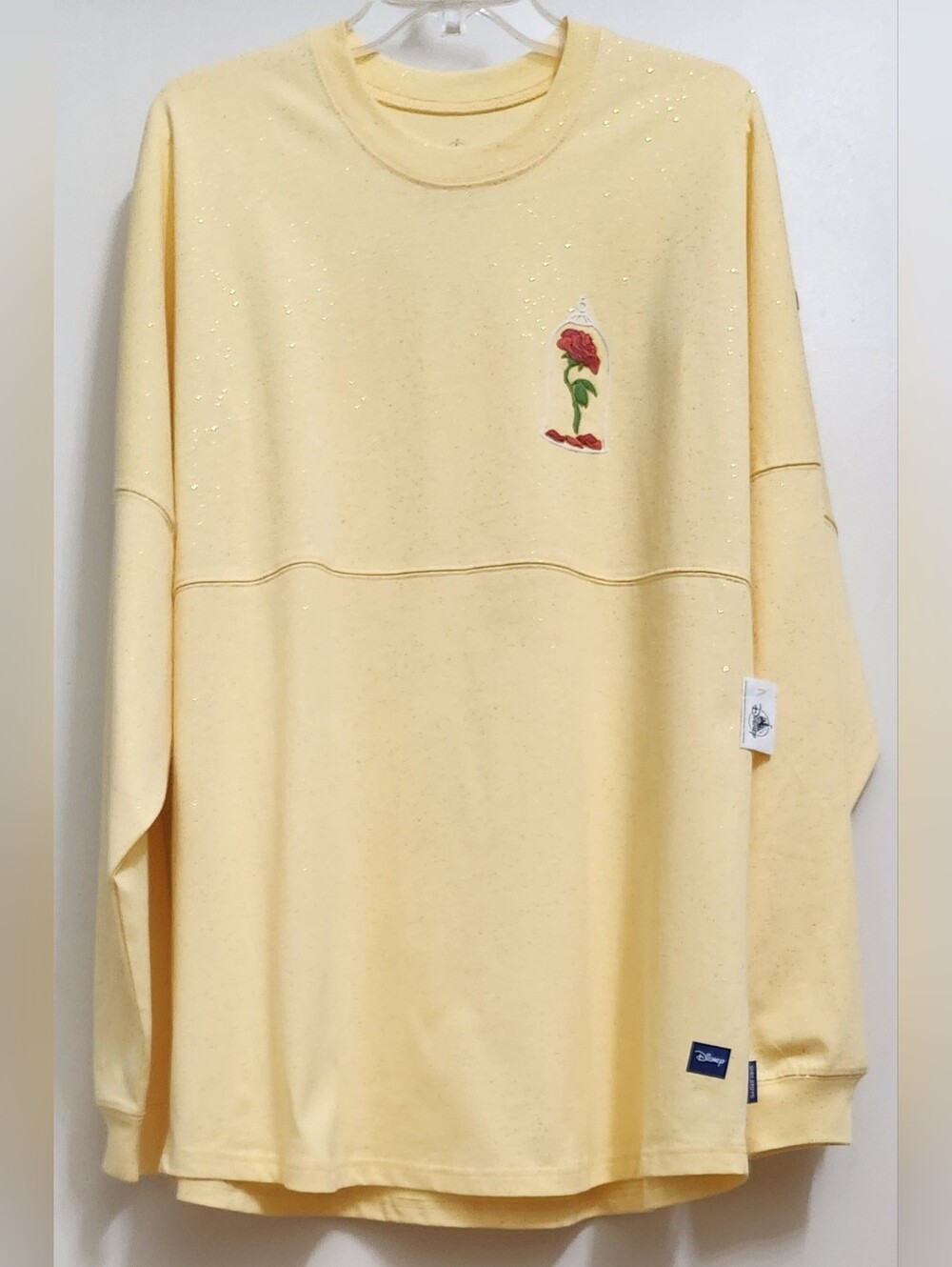 **NWT RARE HTF* Beauty and The Beast Enchanted Rose Yellow Glitter Spirit Jersey